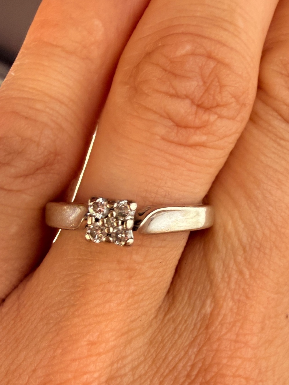 VTG 10kt Gold Diamond Filigree Ring sz7